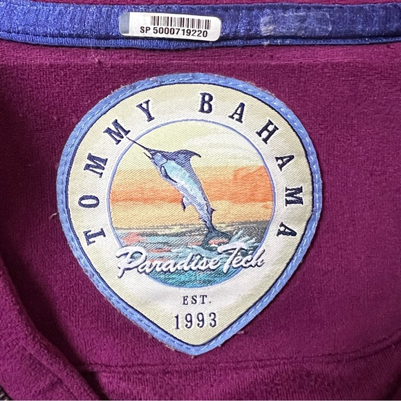 Tommy Bahama Men’s XL‎ Purple Paradise Tech 1/4 Zip Pullover Velour Stretch - Picture 4 of 8